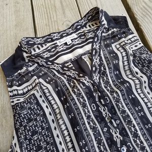 Elliott Lauren Aztec Button Down Blouse